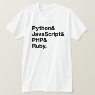 Pythonschlange-Javascript PHP-karminrotes T-Shirt