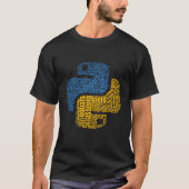 Pythonschlange-Logo Wordcloud für Programmierer T-Shirt (Vorderseite)