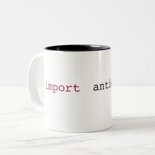 PythonschlangeantigravitationsTasse Zweifarbige Tasse (Vorderseite Links)