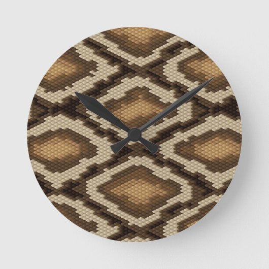 Pythonschlangeschlangenhautmuster 2 runde wanduhr (Vorderseite)
