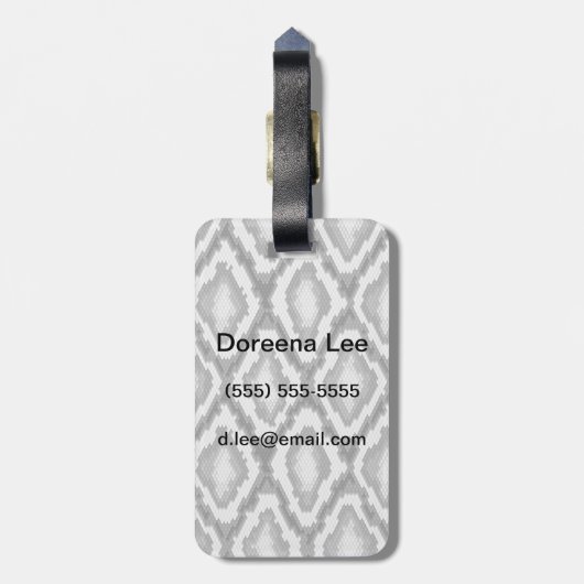 Pythonschlangeschlangenhautmuster Gepäckanhänger (Rückseite vertikal)