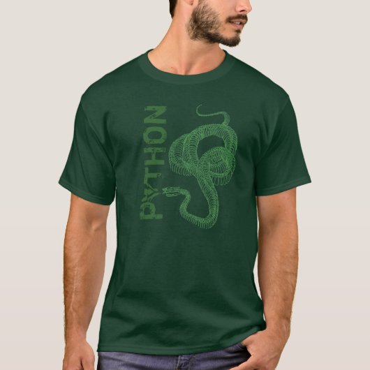 Pythonschlangeskelett, aufgerollte Schlange bereit T-Shirt (Vorderseite)