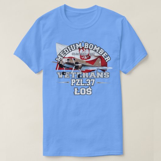 PZL37 oder mittelgroßer polnischer Bomber T-Shirt (Design vorne)