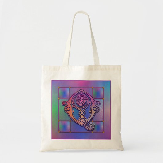 Q "Blaues Regenglas" - benutzerdefinierte Monogram Tragetasche (Vorne)