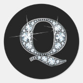 "Q" Diamant Bling Sticker (Vorderseite)