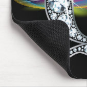 "Q" Diamantblende mit Rainbow Swirl Mousepad (Ecke)