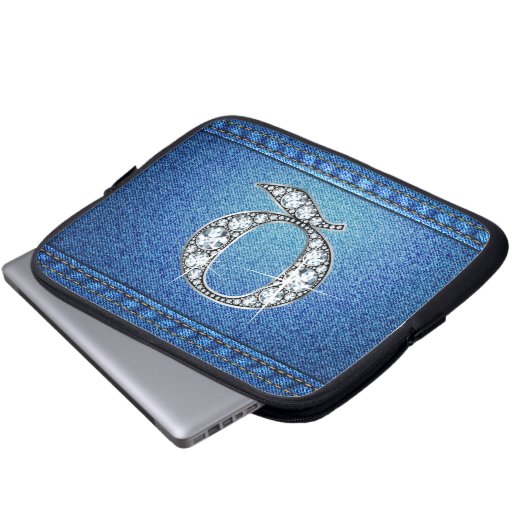 Q "Diamond" Denim Stitching Electronics Bag Laptopschutzhülle (Vorne Knopf)