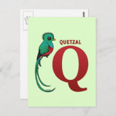Q für Quetzal Postkarte (Vorne/Hinten)