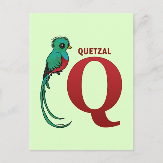 Q für Quetzal Postkarte (Vorderseite)