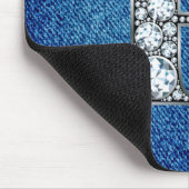 Q Imitate -"Diamant Bling" auf Denim Mousepad (Ecke)