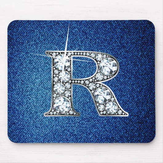Q Imitate -"Diamant Bling" auf Denim Mousepad (Vorne)