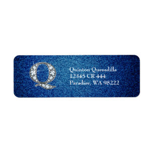 Q-Imitate Diamond auf dem Denim-Rücksendeaufkleber