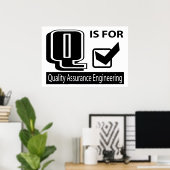 Q ist für die Qualitätssicherung Engineering Poster (Heimbüro)