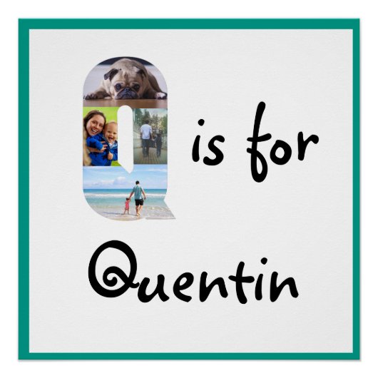 Q ist für Name Poster (Vorderseite)
