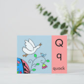 Q ist für Quack Postkarte (Stehend Vorderseite)