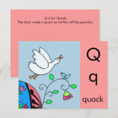 Q ist für Quack Postkarte (Vorne/Hinten)