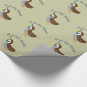 Q ist für Quail Geschenkpapier (Ecke)