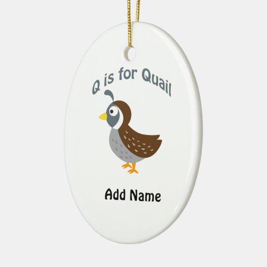 Q ist für Quail Keramikornament (Links)