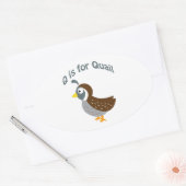 Q ist für Quail Ovaler Aufkleber (Umschlag)