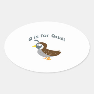 Q ist für Quail Ovaler Aufkleber