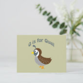Q ist für Quail Postkarte (Stehend Vorderseite)