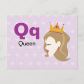 Q ist für Queen - Alphabet Flash Card Postkarte (Vorderseite)