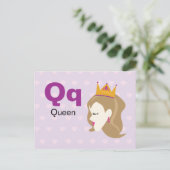 Q ist für Queen - Alphabet Flash Card Postkarte (Stehend Vorderseite)