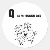 Q ist für Queen Bee Stickers (Vorderseite)