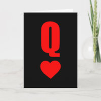 Q Karte Queen Hearts passendes Paar Saint Valentin