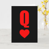 Q Karte Queen Hearts Passendes Paar Saint Valentin (Gelbe Blume)