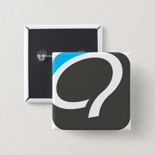 Q-Knopf - Blau Button (Vorne & Hinten)