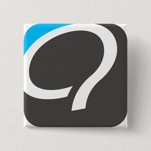 Q-Knopf - Blau Button (Vorderseite)