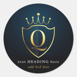 Q - Letter Monogram Round Aufkleber