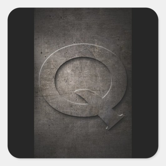 Q Metal Monogram Stickers (Vorderseite)