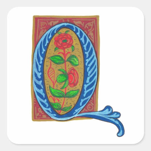 Q - MINIATURE QUADRATISCHER AUFKLEBER (Vorderseite)