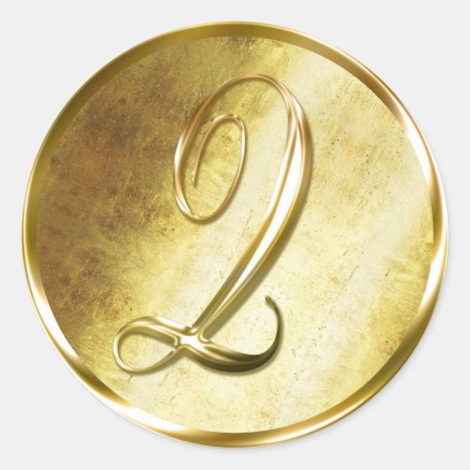 Q Monogram Imitate Gold Umschlag Aufkleber Sticker (Vorderseite)