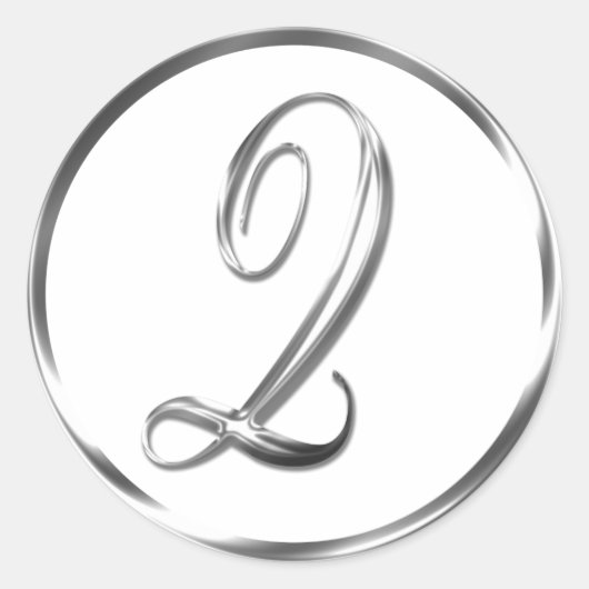 Q Monogram Imitate Silver Envelope oder Günstige S Runder Aufkleber (Vorderseite)