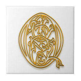 Q Monogram "Irish Gold" Keramik Tile Fliese