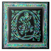 Q Monogram "Masselle Blue" Keramik Tiles Fliese (Vorderseite)