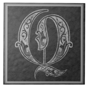 Q Monogram "Royal Gray Stone" Keramik Tile Fliese