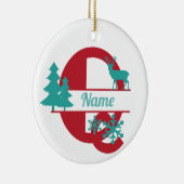 Q Monogram Urlaubserinnerung Tree Ornament (Rechts)