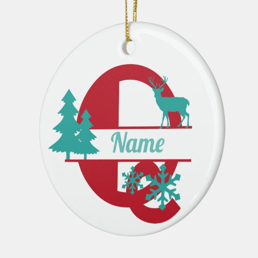 Q Monogram Urlaubserinnerung Tree Ornament (Links)
