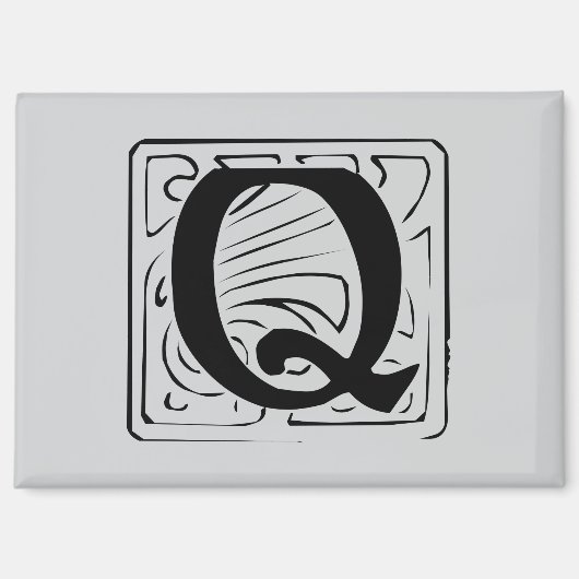 Q Monogramm schwarz Magnet (Vorderseite)