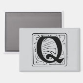 Q Monogramm schwarz Magnet (Vorderseite/Rückseite)
