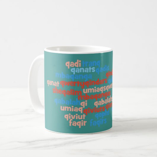 Q ohne Uscrabble-Tasse Kaffeetasse (Vorderseite Links)