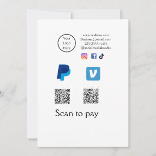 Q R Code PayPal venmo Scan zahlen hinzufügen Socia Einladung