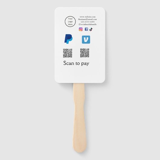 Q R Code PayPal venmo Scan zahlen hinzufügen Socia Fächer (Rückseite)