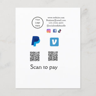 Q R Code PayPal venmo Scan zahlen hinzufügen Socia Flyer