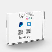 Q R Code PayPal venmo Scan zahlen hinzufügen Socia Fotoblock (Links)