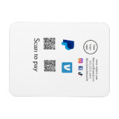 Q R Code PayPal venmo Scan zahlen hinzufügen Socia Magnet (Horizontal)